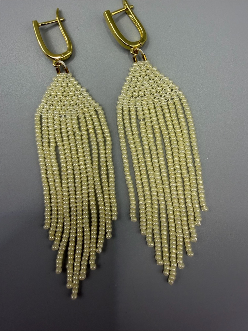 Gold-Tone Pearl Fringe Drop Earrings